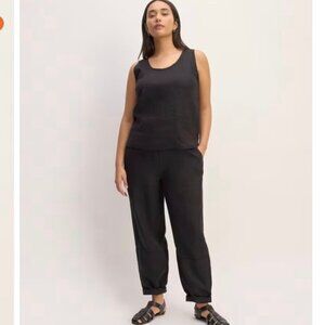 Everlane | The Linen Scoop-Neck Tank in Black